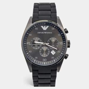 Emporio Armani Grey PVD Coated Stainless Steel Rubber Sport AR5889 Men's Wristwatch 43 mm