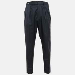 Ermenegildo Zegna Navy Blue Cotton Blend Couture Trousers XXL
