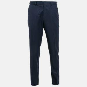 Ermenegildo Zegna Blue Wool Slim Fit Trousers L