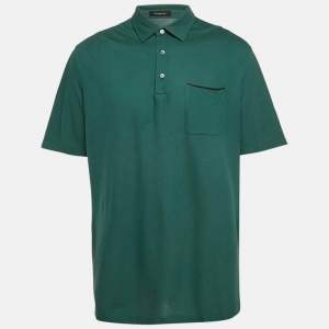 Ermenegildo Zegna Green Pique Cotton Polo T-Shirt XL