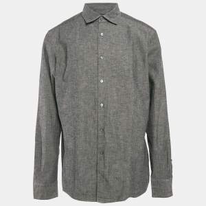 Ermenegildo Zegna Grey Cotton Button Front Shirt XL