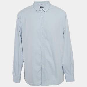 Ermenegildo Zegna Blue Cotton Button Front Shirt XXXL