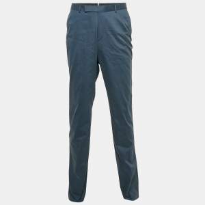 Ermenegildo Zegna Blue Cotton Trousers XXXL
