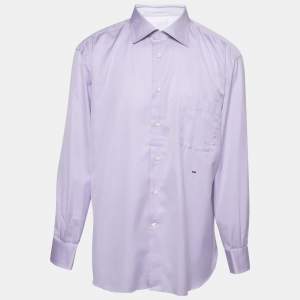 Ermenegildo Zegna Su Misura Lilac Cotton Tailored Fit Shirt 4XL 