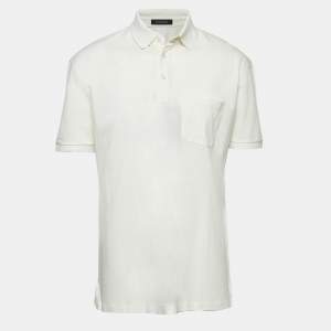 Ermenegildo Zegna Off White Cotton Pique Polo T-Shirt 3XL
