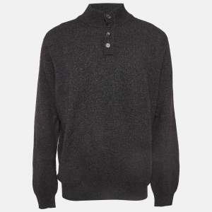 Ermenegildo Zegna Grey Yak Wool Knit Sweater 4XL
