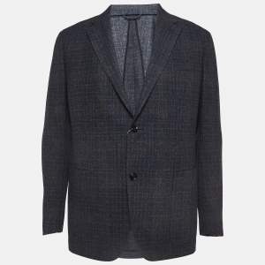 Ermenegildo Zegna Grey Plaid Wool Blend Blazer XL