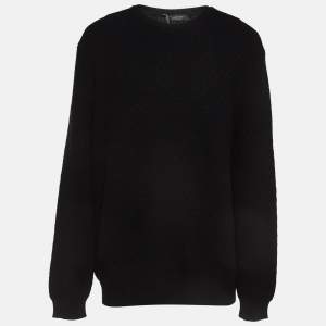Ermenegildo Zegna Black Tricot Knit Wool Sweater XXXL