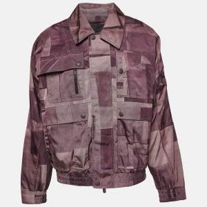 Ermenegildo Zegna Purple Printed Synthetic Cargo Jacket XL