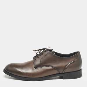 Ermenegildo Zegna Brown Leather Lace Up Derby Size 45.5