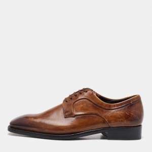 Ermenegildo Zegna Brown Leather Lace Up Derby Size 41