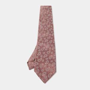 Ermenegildo Zegna Pink Paisley Silk Classic Tie