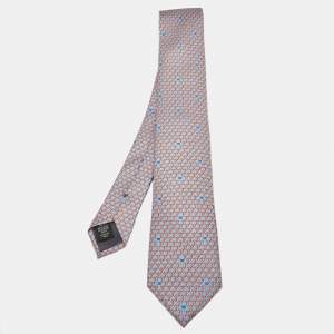 Ermenegildo Zegna Blue Printed Silk Tie 