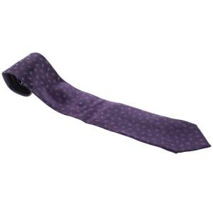 Pre Owned Ermenegildo Zegna Purple Paisley Pattern Silk Jacquard Tie