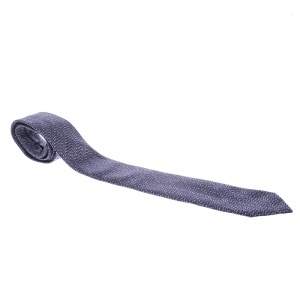 مملوكة مسبقًا Ermenegildo Zegna Purple and Grey Patterened Silk Jacquard Tie