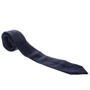 Ermenegildo Zegna Premium  Navy Blue Textured Silk Jacquard Tie
