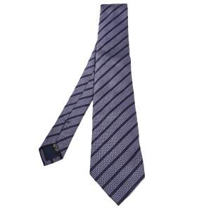 Ermenegildo Zegna Dark Blue Equestrian Motif Silk Tie