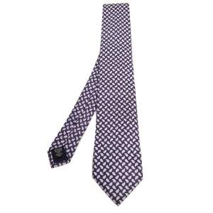 Pre Owned Ermenegildo Zegna Purple Paisley Print Silk Tie