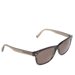 Ermenegildo Zegna Brown EZ 0028FN Tortoise Shell Square Sunglasses