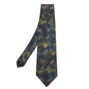 Pre Owned Ermenegildo Zegna Multicolor Floral Jacquard Silk Tie