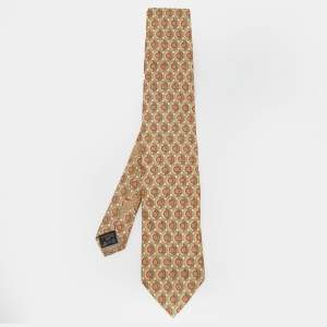 Ermenegildo Zegna Vintage Gold Jacquard Silk Tie