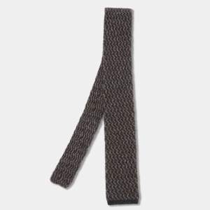 Ermenegildo Zegna Couture Bicolor Chevron Cashmere Knit Tie