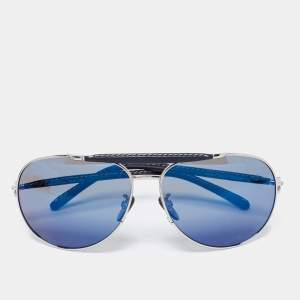 Ermenegildo Zegna Navy Blue SZ 3016 Aviator Mirrored Sunglasses