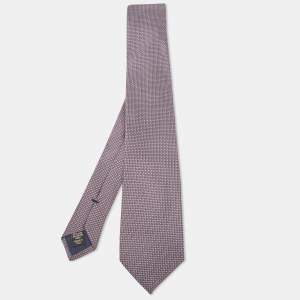 Ermenegildo Zegna Purple Patterned Silk Tie