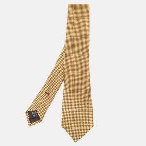 Ermenegildo Zegna Yellow Jacquard Silk Tie