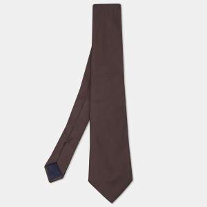 Ermenegildo Zegna Brown Jacquard Silk Tie