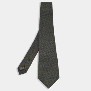 Ermenegildo Zegna Vintage Green Paisley Silk Tie