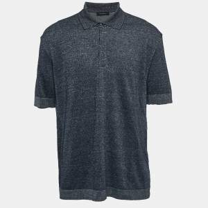 Ermenegildo Zegna Blue Cotton Blend Polo T-Shirt XL