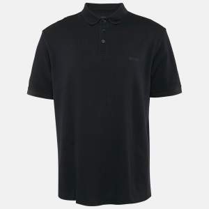 Ermenegildo Zegna Black Cotton Pique Polo T-Shirt XL