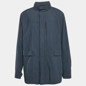 Ermenegildo Zegna Navy Blue Nylon Stratos Field Jacket 4XL