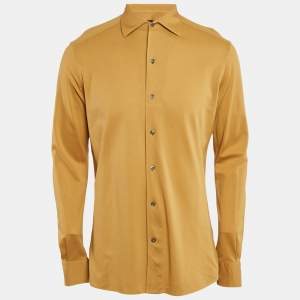 Zegna Chrome Yellow Jersey Long Sleeve Shirt M