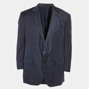 Ermenegildo Zegna Blue Wool Single Breasted Trofeo Blazer XXL