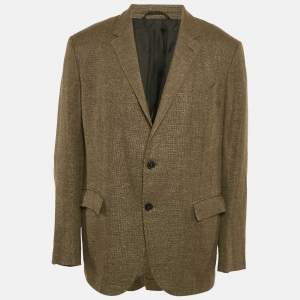 Ermenegildo Zegna Green Wool Blend Single Breasted Blazer XXXL