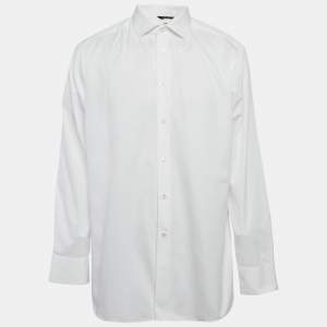 Ermenegildo Zegna White Cotton Button Front Shirt 4XL