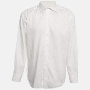Ermenegildo Zegna White Cotton Regular Fit Shirt 3XL