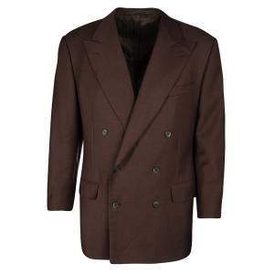 Pre Owned Ermenegildo Zegna By Mientus Brown Wool Cashmere Double Breasted Blazer L