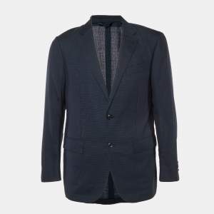 Pre Owned Ermenegildo Zegna Navy Blue Wool 10 Pockets Jacket L