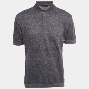 Pre Owned Ermenegildo Zegna Blue Jersey Polo T-Shirt S