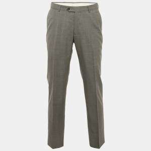 مملوكة مسبقًا Ermenegildo Zegna Grey Wool Formal Pants XL