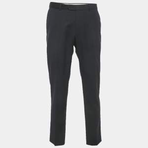 مملوكة مسبقًا Gritti Ermenegildo Zegna Navy Blue Twill Regular Fit Pants XL/Waist 36"