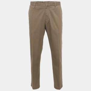 مملوكة مسبقًا Ermenegildo Zegna Brown Cotton Regular Fit Pants XL/Waist 36"