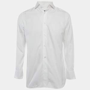 Pre Owned Ermenegildo Zegna White Cotton Tailored Fit Shirt M