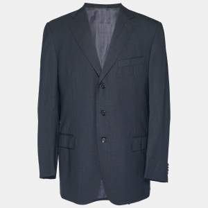 Pre Owned Ermenegildo Zegna Black Wool Blend Regular Fit Blazer XXL