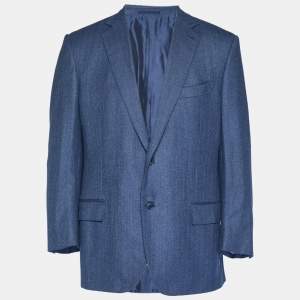 Pre Owned بليزر ايرمنيجيلدو زينيا صوف أزرق غامق 2XL