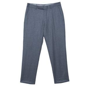 Pre Owned Ermenegildo Zegna Grey Wool Slim Fit Trousers M