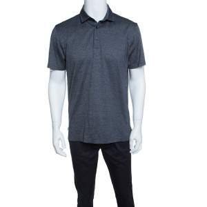 Pre Owned Ermenegildo Zegna Multicolor Contrast Trim Short Sleeve Polo T-Shirt M